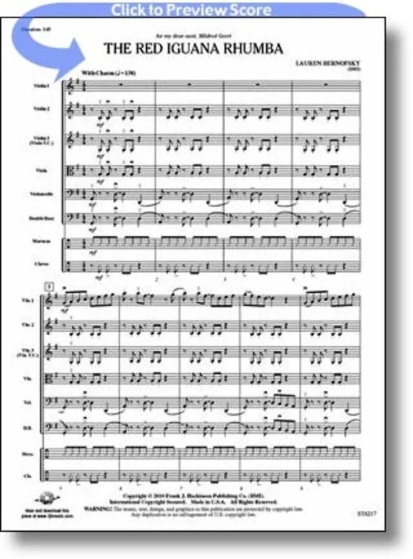 Red Iguana Rhumba Score/Parts