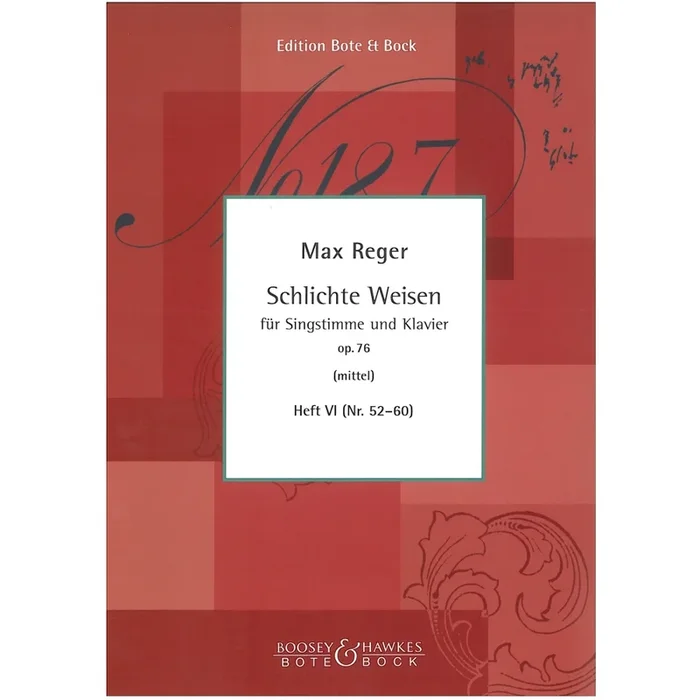 Reger, Max – Simple Melodies op. 76 Book 6 (Nr. 52-60)