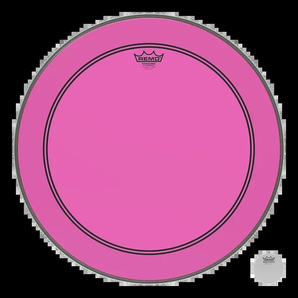 Remo Powerstroke P3 Colortone Pink Bass Drumhead 22″ w/ 5″ Offset Hole