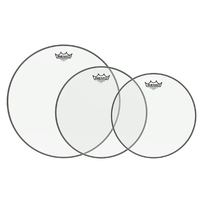 Remo USA Pro Ambassador Clear Fusion Drum Head Pack with Free 14 Hazy Snare Side Head – 10/12/16+14