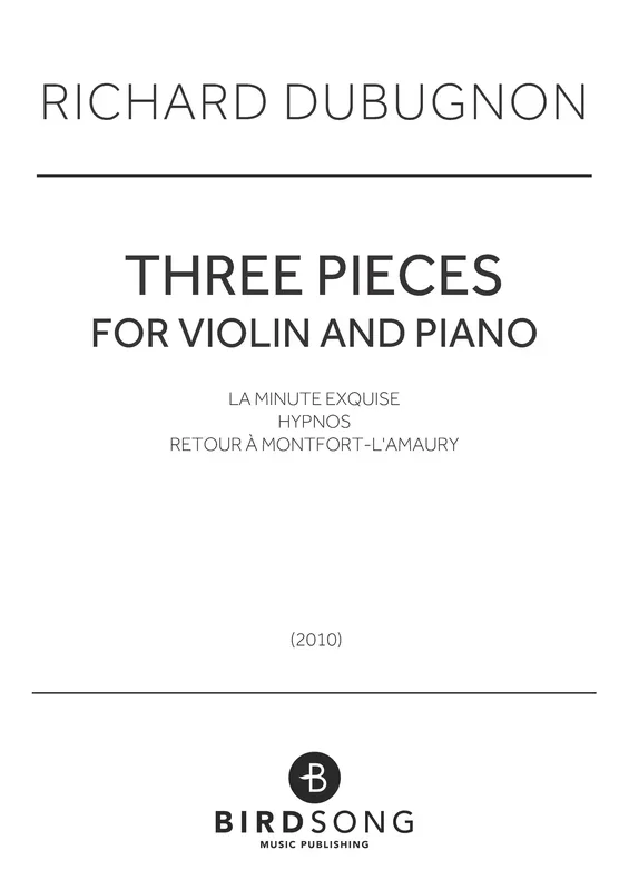 Richard Dubugnon : Richard Dubugnon : Three Pieces for Violin and Piano – Piano, Violin – Faber Digital
