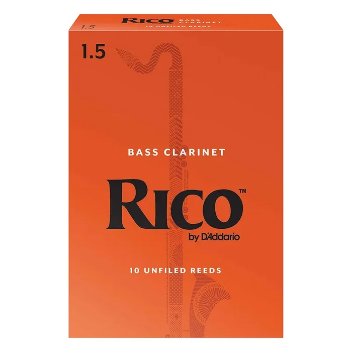 Rico by D’Addario REA1015 Bass Clarinet Reeds, Strength 1.5, 10-pack