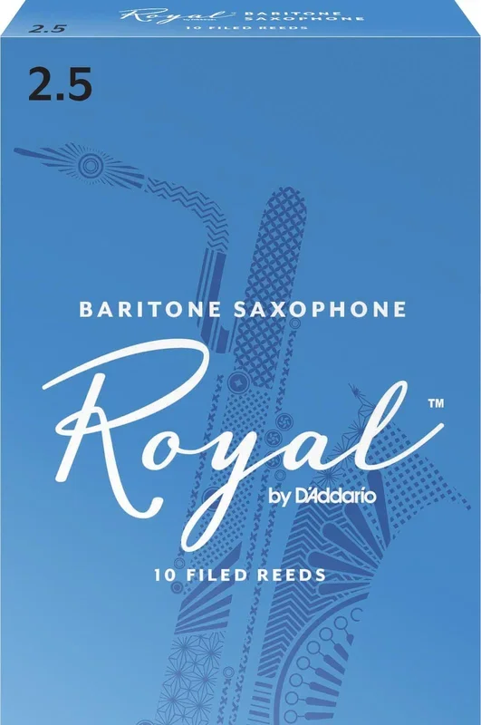 Rico Royal Baritone Sax Reeds, Strength 2.5, 10-pack
