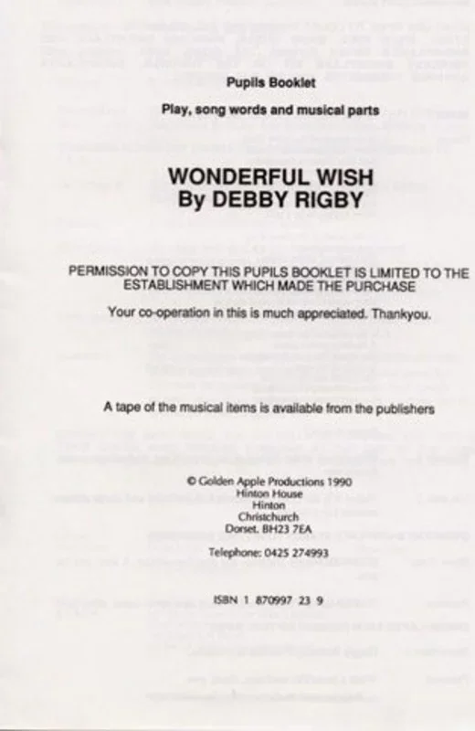 Rigby Wonderful Wish Pupils Book