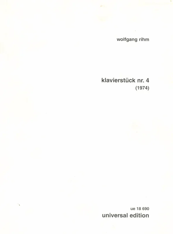 Rihm: Piano Piece No. 4