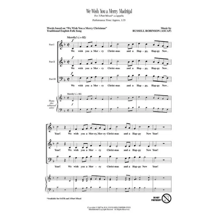 Robinson, Russell L. – We Wish You a Merry Madrigal