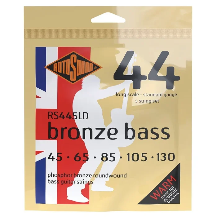 Rotosound RS445LD 5-String Acoustic Bronze Bass Strings 45-130 Gauge Set