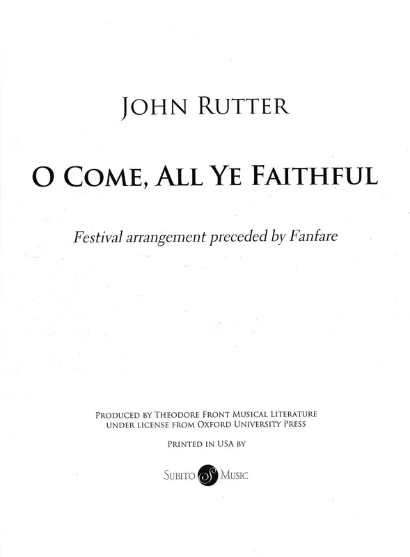 Rutter: O Come, All Ye Faithful (Adeste Fideles)