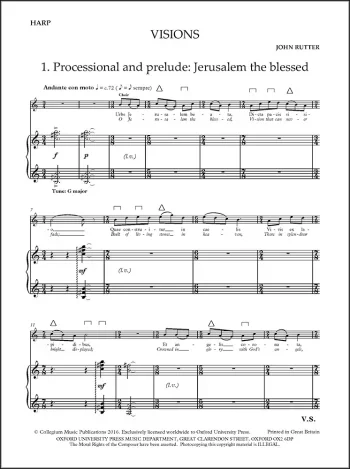 Rutter : Rutter: Visions Harp Part (OUP DIGITAL)