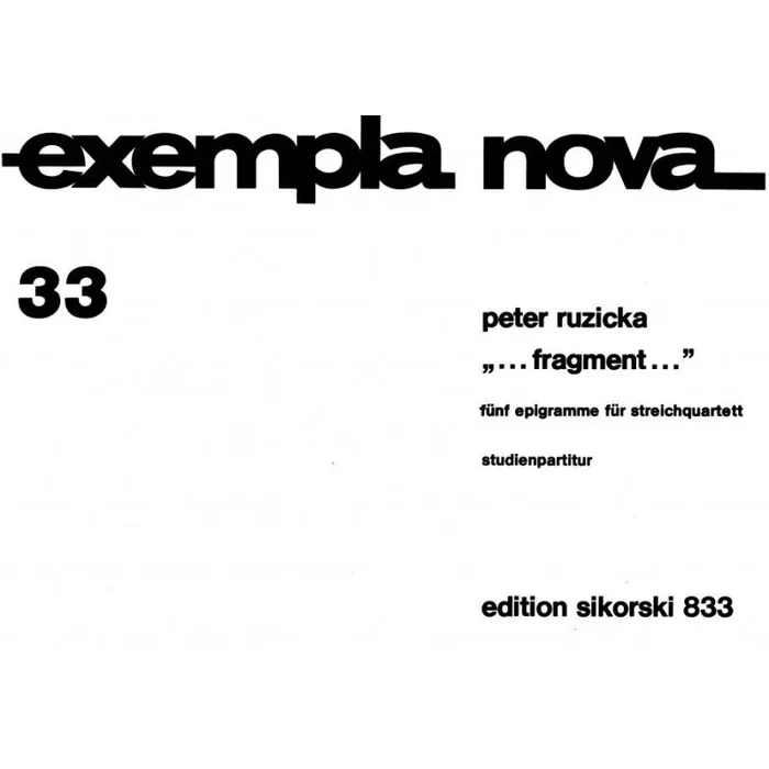 Ruzicka, Peter – … fragment … 33