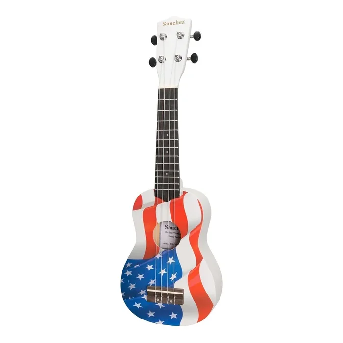 Sanchez ‘Friendly Folk’ Soprano Ukulele (White/USA Flag)