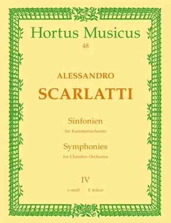 Scarlatti : Sinfonia No.4 in E minor. : Large Score Paperback: (Barenreiter)