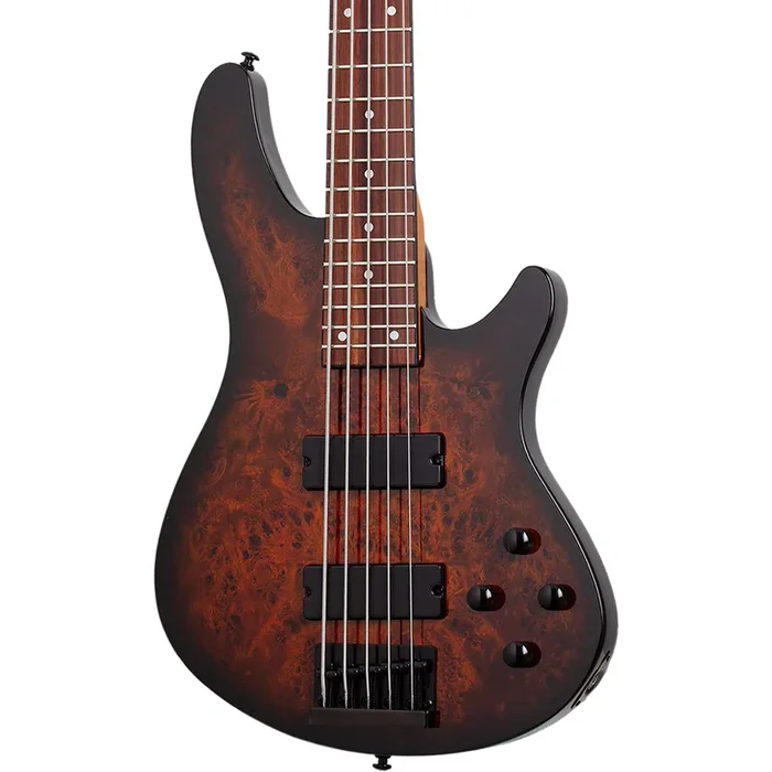 Schecter C-5 Standard 5-String Electric Bass – Tobacco Burl