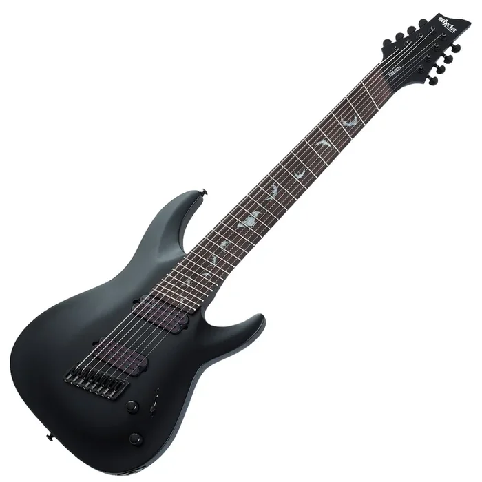 Schecter Damien 8 8 String Multiscale Electric Guitar in Satin Black – 2477SHC