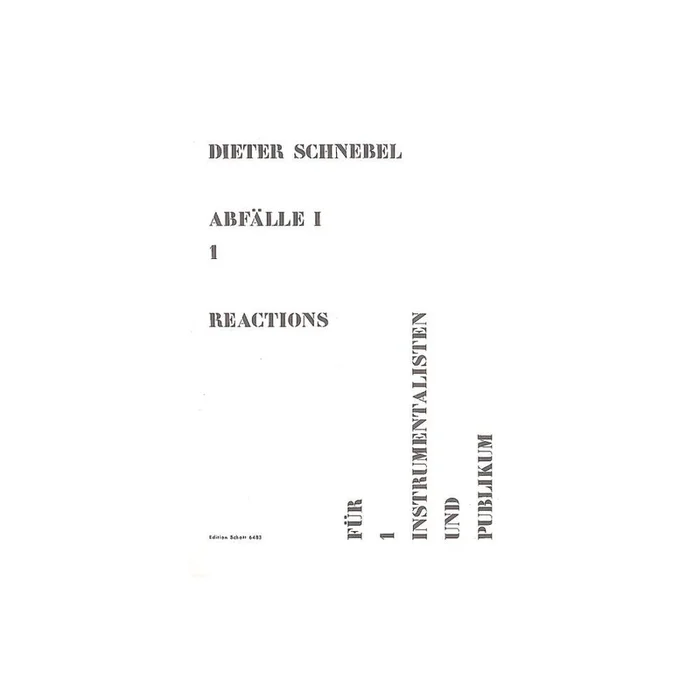 Schnebel, Dieter – réactions