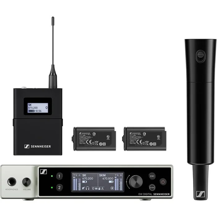Sennheiser EW-DX SK/SKM-S Base Set Combo Wireless Handheld and Bodypack Transmitter System – R1-9 Band