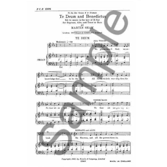 Shaw, Martin – Te Deum And Benedictus In Eb