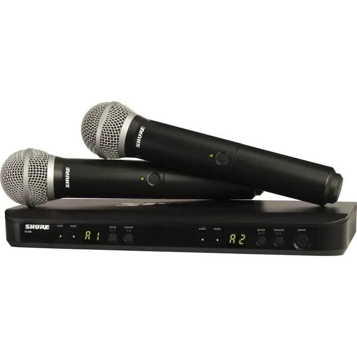 Shure BLX288/PG58 Dual Channel Wireless Handheld Microphone System – H10 Band