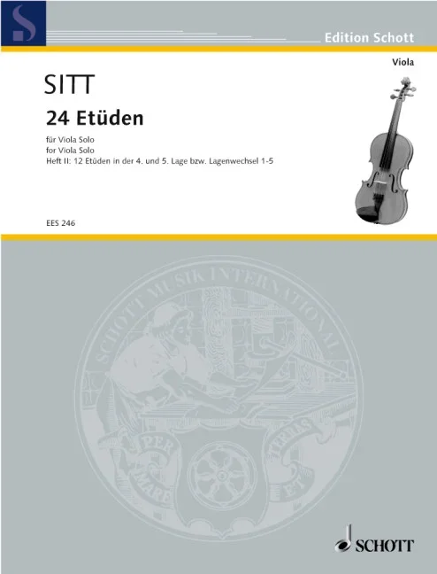 Sitt, Hans : Sitt, Hans : 24 Etüden aus op. 32, 12 Etüden in der 4. und 5. Lage und Lagenwechsel 1-5 – viola –