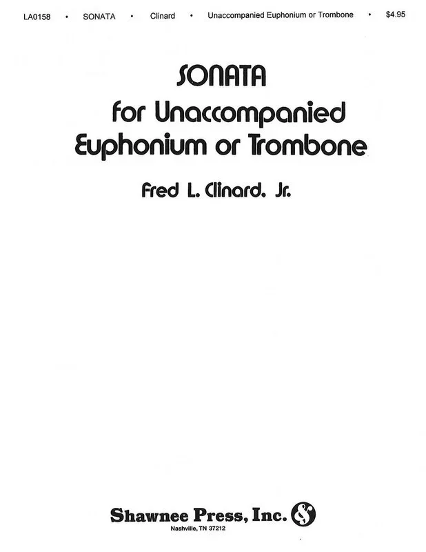 Sonata For Unaccompanied Euphonium Or Trombon So Book