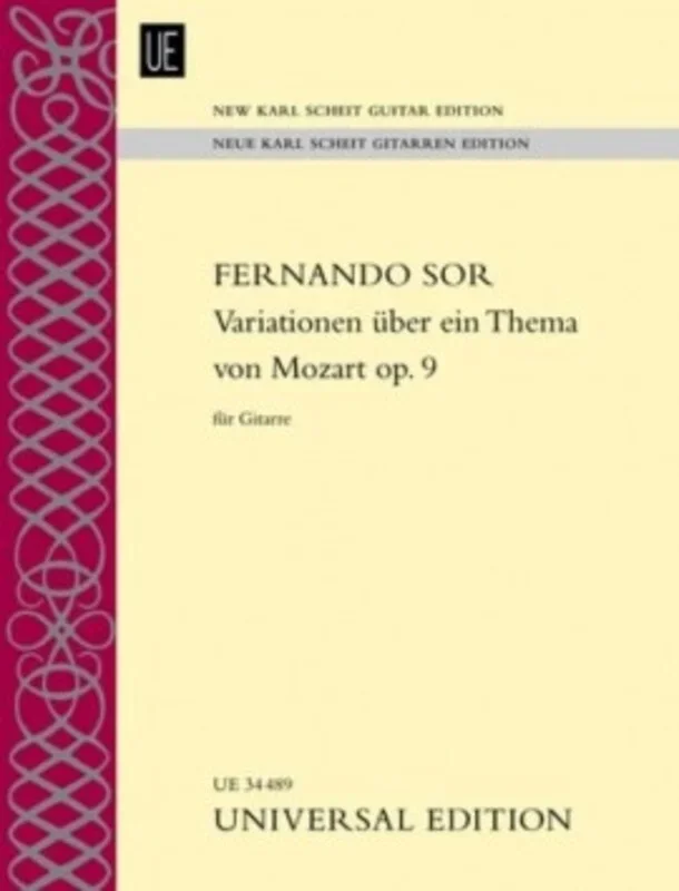 Sor – Variations On A Theme Of Mozart Op 9 Guitar