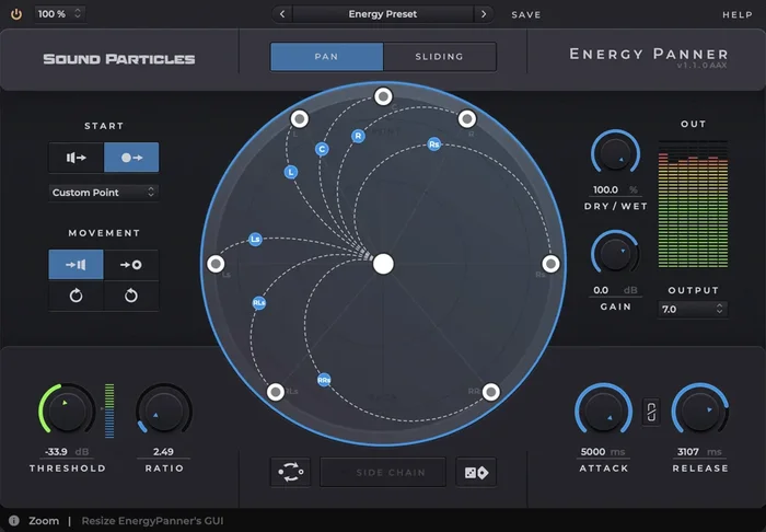 Sound Particles Energy Panner