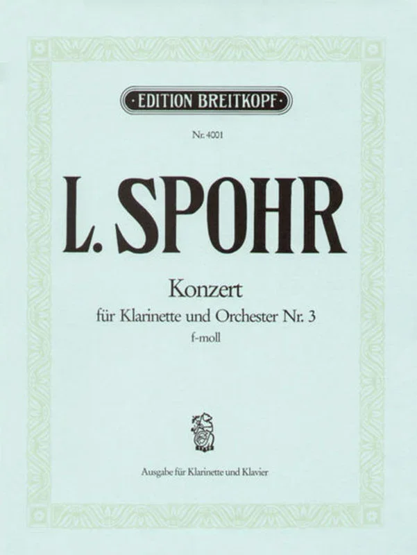 Spohr – Concerto No 3 F Min Clarinet/Piano (Softcover Book)