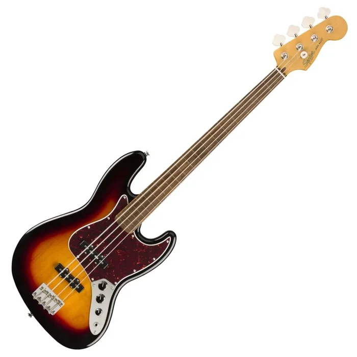 Squier Classic Vibe 60s Jazz Electric Bass Fretless Laurel in 3 Color Sunburst – 0374531500