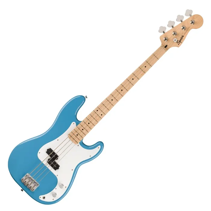 Squier Sonic P Bass Electric Bass Maple Neck White Pickguard in California Blue – 0373902526