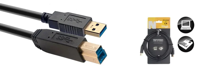 Stagg NCC3U3AU3B 3M/10FT USB A to USB with LAN 3.0 [Clearance]