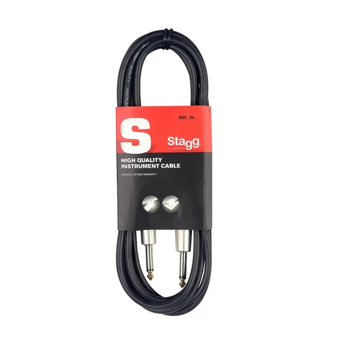 Stagg SGC1,5DL Instrument cable, jack/jack (m/m), 1.5 m (5 “), heavy-duty connectors, S-series