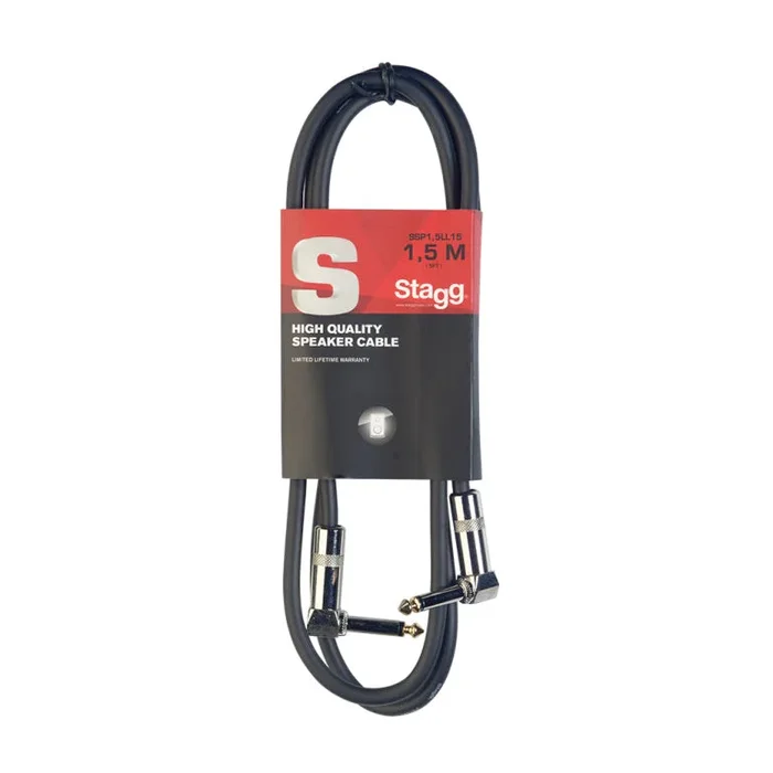Stagg SSP1,5LL15 Speaker cable, jack/jack (m/m, L-shaped), 1.5 m (5′)