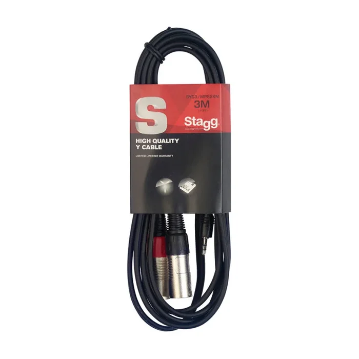 Stagg SYC3/MPSB2XM Stereo Mini Jack to 2 x Male XLR Audio Cable