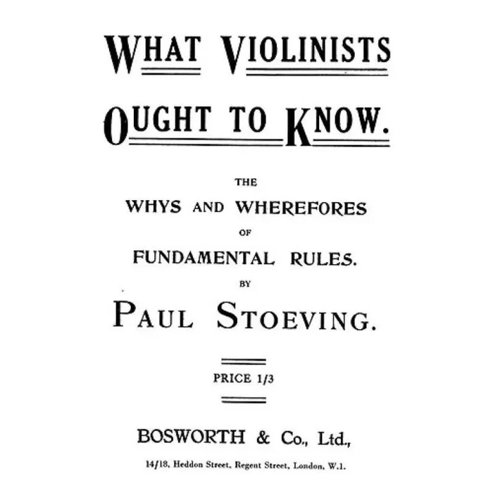 Stoeving, Paul – What Violinists Ought To Know