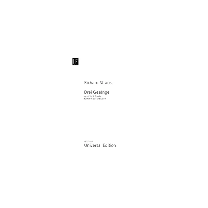 Strauss, Richard – 3 Songs op. 87