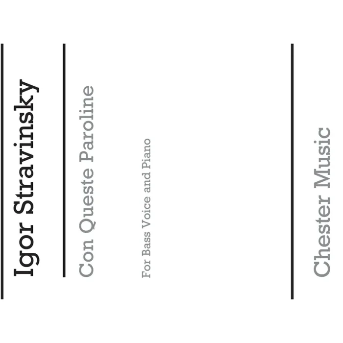 Stravinsky, Igor – Con Queste Paroline (from Pulcinella)