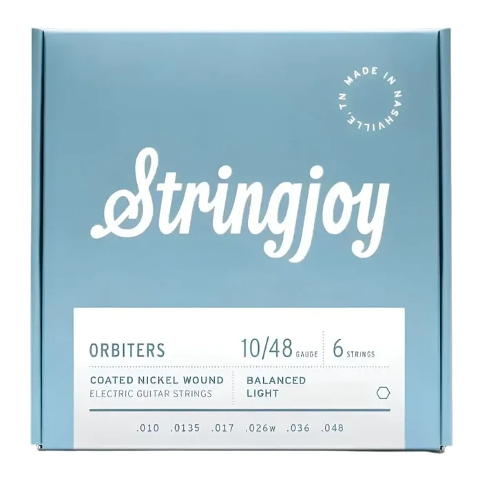 Stringjoy SJ-OR1048 Orbiters Balanced Light Gauge (10-48) Coated Nickel Wound Electric Guitar Strings