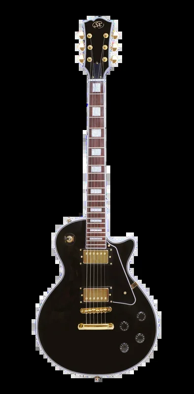 SX EH3BK Deluxe Les Paul Style Electric Guitar in Black