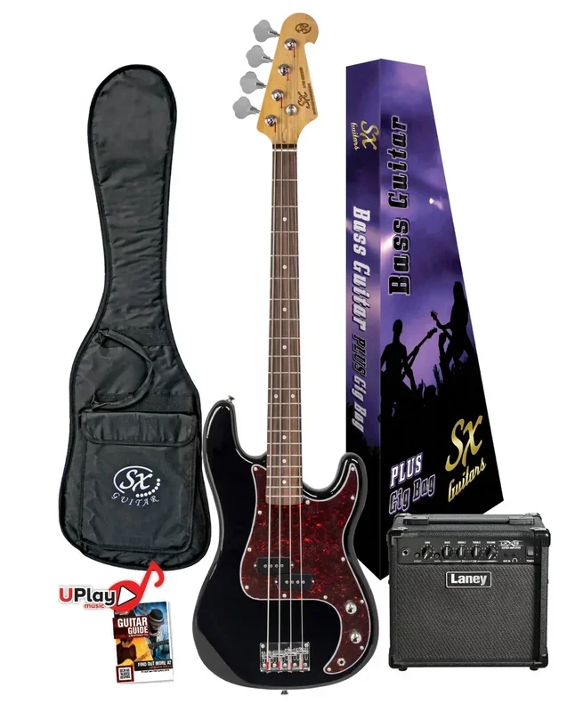 SX Vintage Style 4/4 Bass Guitar & LX15B Amp Pack