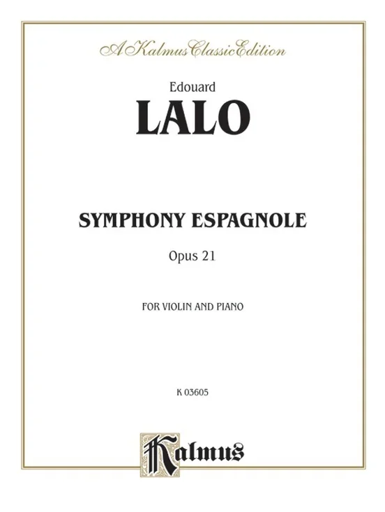 Symphony Espagnole Op 21 Violin