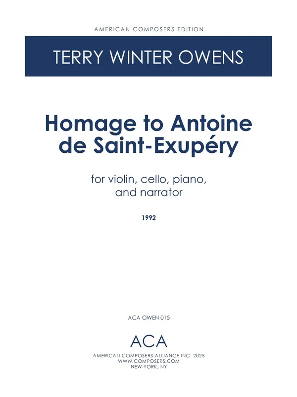 T.W. Owens: Homage to Antoine de Saint-Exupery