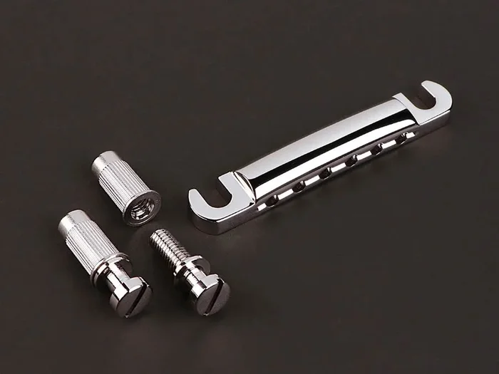 Tailpiece guitar, LP-model, aluminum, with studs and anchors, chrome