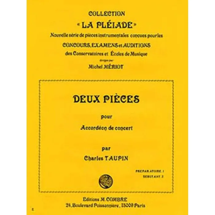 Taupin, Charles – Pièces (2) : Révérence – Mélodie