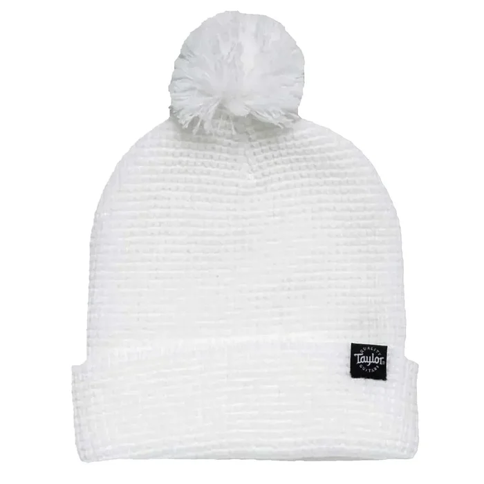 Taylor Taylor Pom Beanie Toque White Waffle Knit – 3703