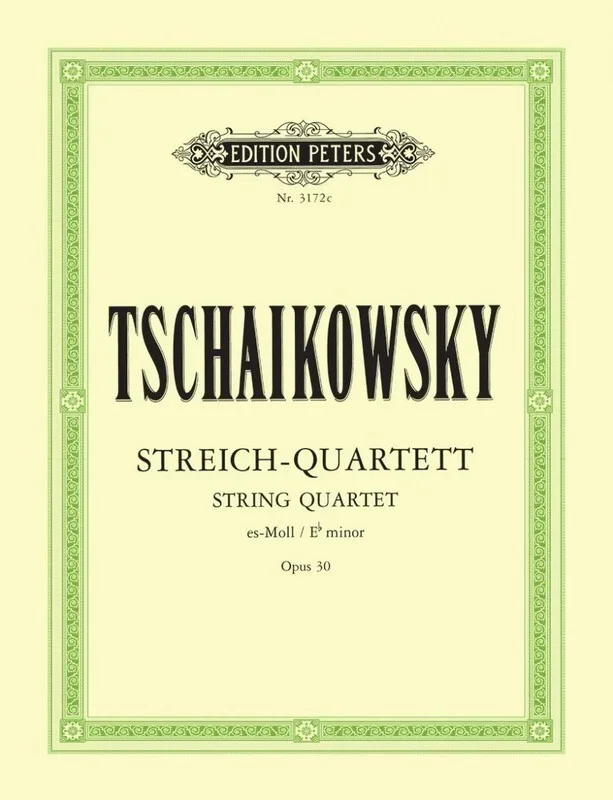 Tchaikovsky – String Quartet No 3 E Flat Min Op 30 Parts (Set Of Parts) Book