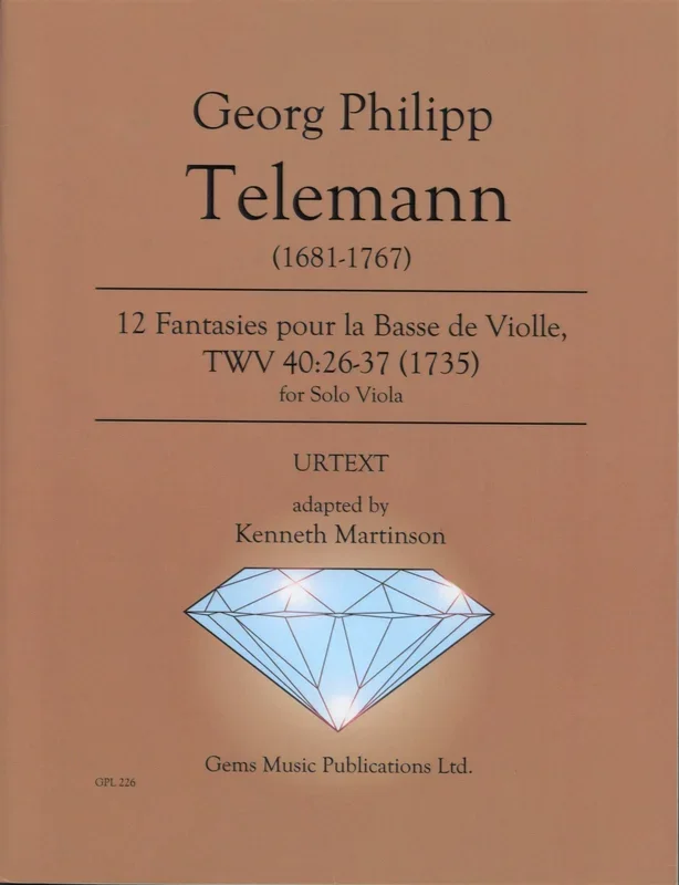 Telemann: 12 Fantasies for Viola without Bass, TWV 40:26-37
