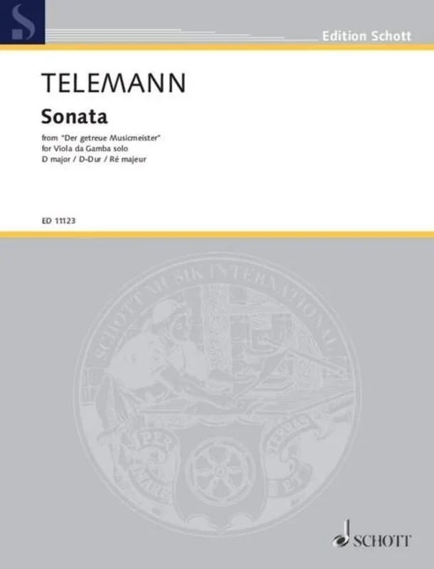 Telemann – Sonata D Major Viola Da Gamba Solo (Softcover Book)