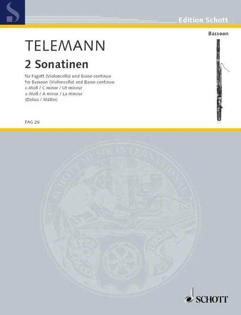 Telemann, Georg Philipp : Telemann, Georg Philipp : Two Sonatinas, from “Neuen Sonatinen” – bassoon (cello) and basso continuo