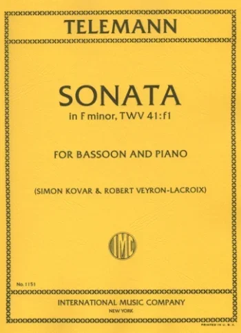 Telemann : Sonata In F Minor: Bassoon & Piano (International)