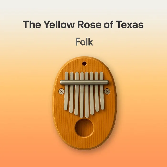 The Yellow Rose of Texas – 8 Note Pocket Kalimba Tab